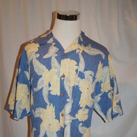 TOMMY BAHAMA 100% Silk Hawaiian Tropical Floral - Picture 3 of 9